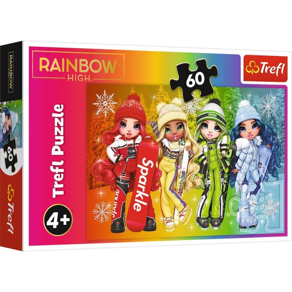 Puzzle 60 el. Zimowe Radosne Laleczki Rainbow Trefl
