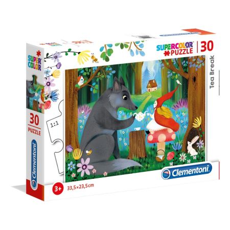 PUZZLE 30 TEA BREAK WILK I CZERWONY KAPTUREK
