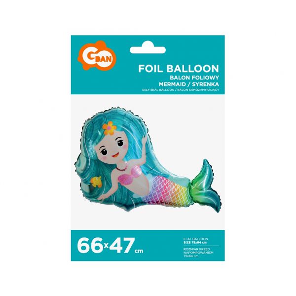 BALON FOLIA SYRENKA 66CM