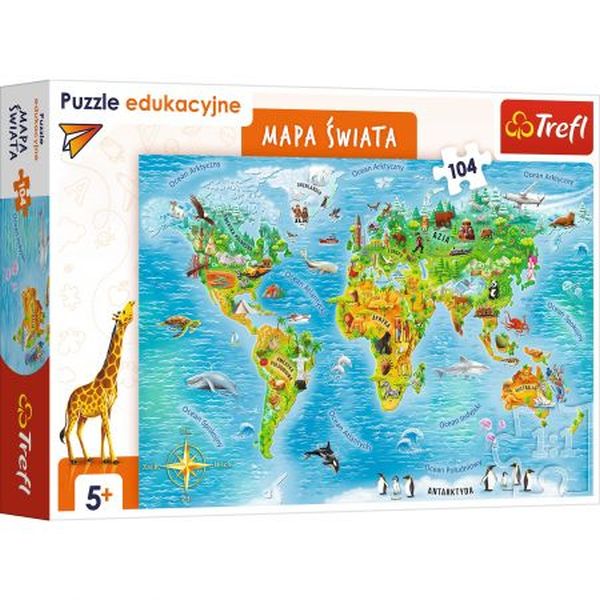 Trefl Puzzle Edukacyjne 104 el. Mapa Świata