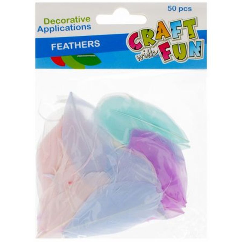 OZDOBA DEK PIóRKA 4-5CM 50SZT PASTEL CF 24/144