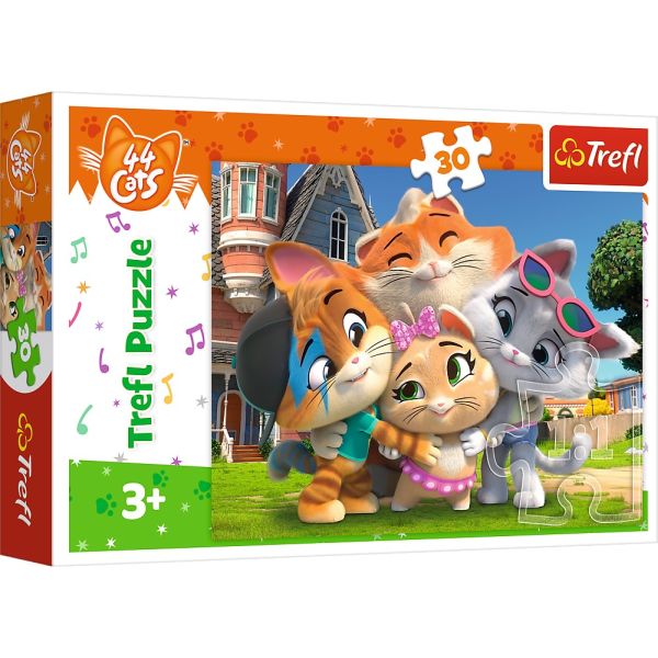 Puzzle 30 el. PRZYJAŹŃ W KOCIEJ KRAINIE Trefl