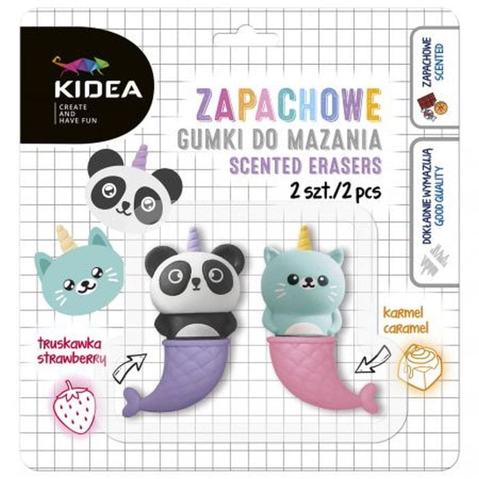 GUMKI DO MAZANIA ZAPACHOWE KOTEK I PANDA 2 SZT. KIDEA