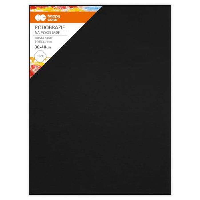 Podobrazie bawełniane 30x40, impregnowane czarne, MDF 4mm, Happy Color
