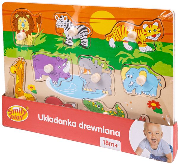 UKŁADANKA DREWNIANA ZWIERZĘTA 12/24