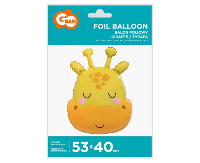 Balon foliowy Żyrafa, 53x40 cm (głowa)