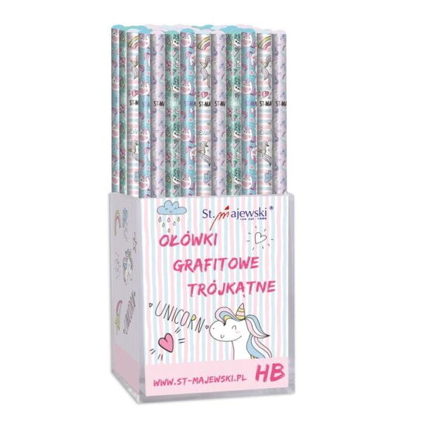 Ołówki trójkątne HB, 72 szt. Unicorn