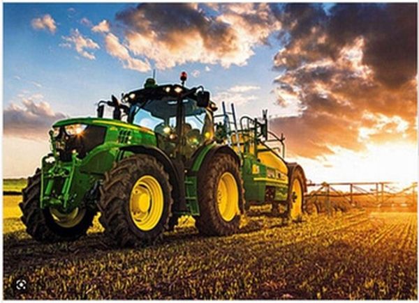 DIAMENTOWA MOZAIKA TRAKTOR W POLU ZACHÓD SŁOŃCA PAK 60 30X40 cm