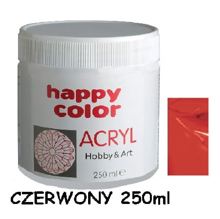 Farba Akrylowa 250ml Czerwona Happy Color