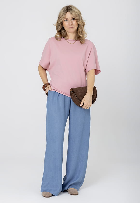 LEICHTE HOSE CARTER – längere Version – Jeansfarbe