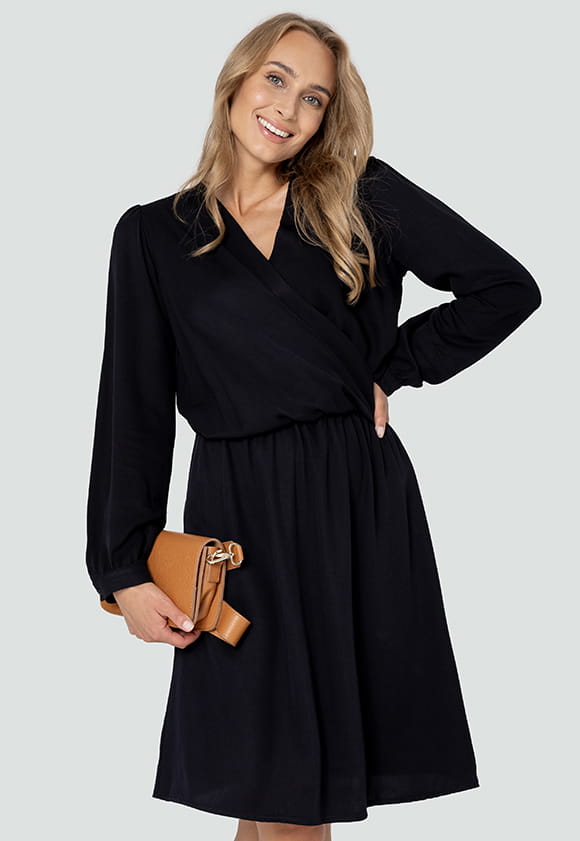 Wickelkleid KATE aus Viskose - schwarz