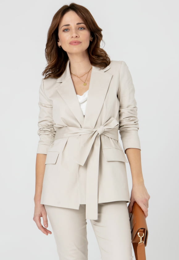 Jacke FLAVIA mit Gürtel - beige