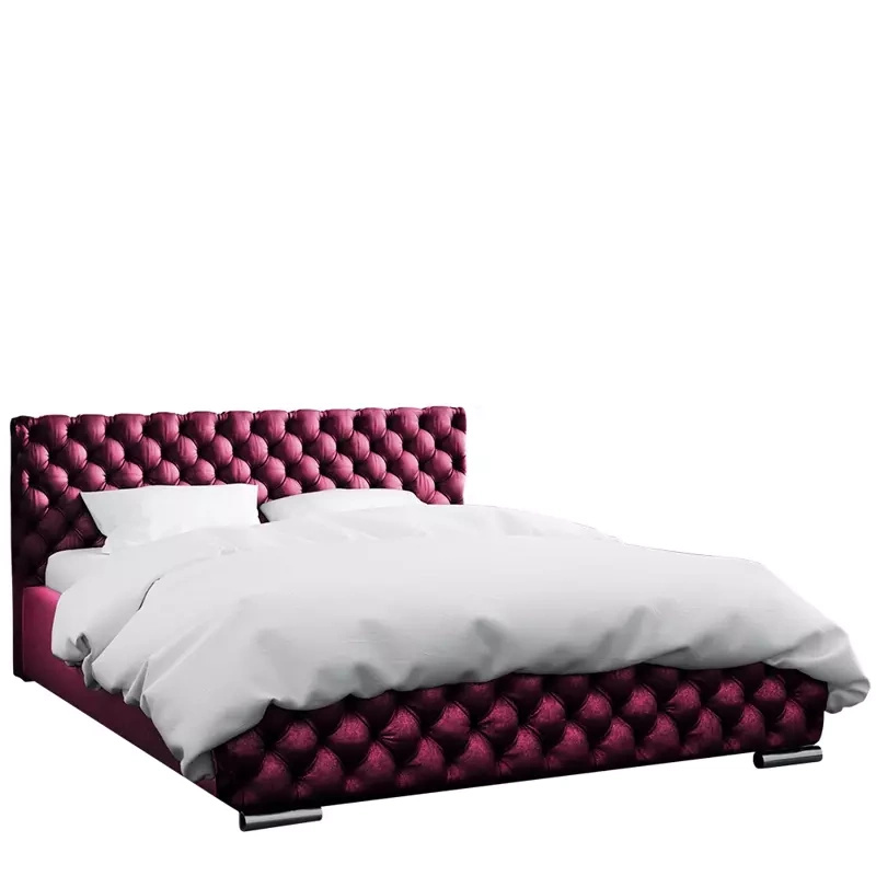 Łóżko do sypialni 180x200 glamour czerwony FEZ