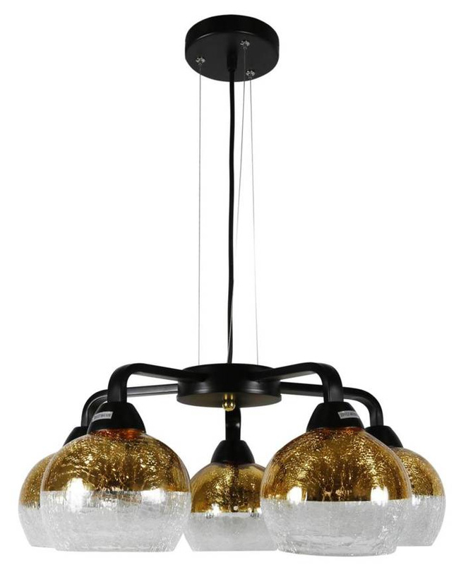 Lampa wisząca czarno-złota 5 Cromina Gold