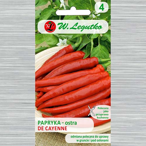1 szt, Papryka Ostra De Cayenne - Nasiona: Ilość w opakowaniu: 0.5 g