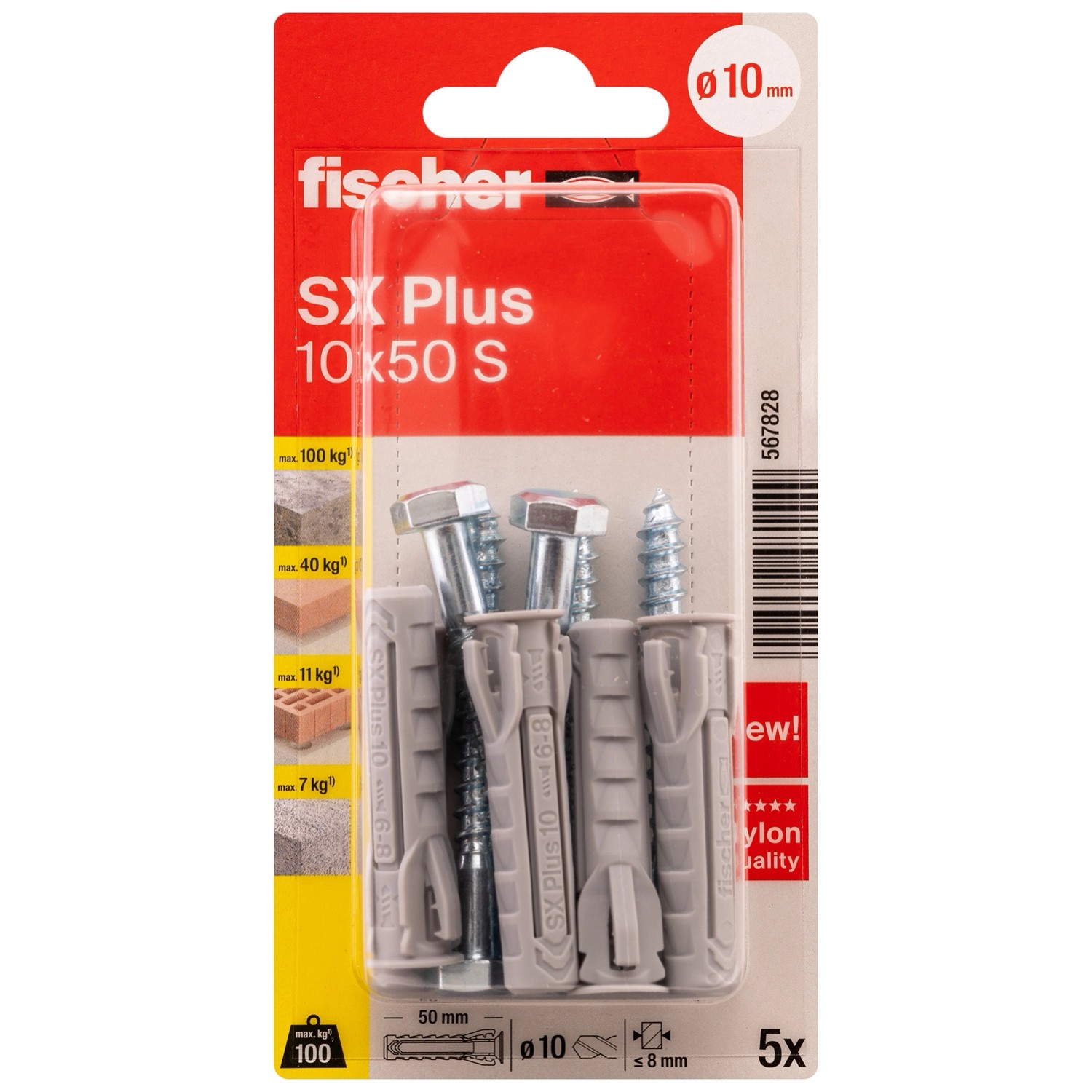 Fisher Kołek SX plus rozporowy 10x50 mm - 5 szt.