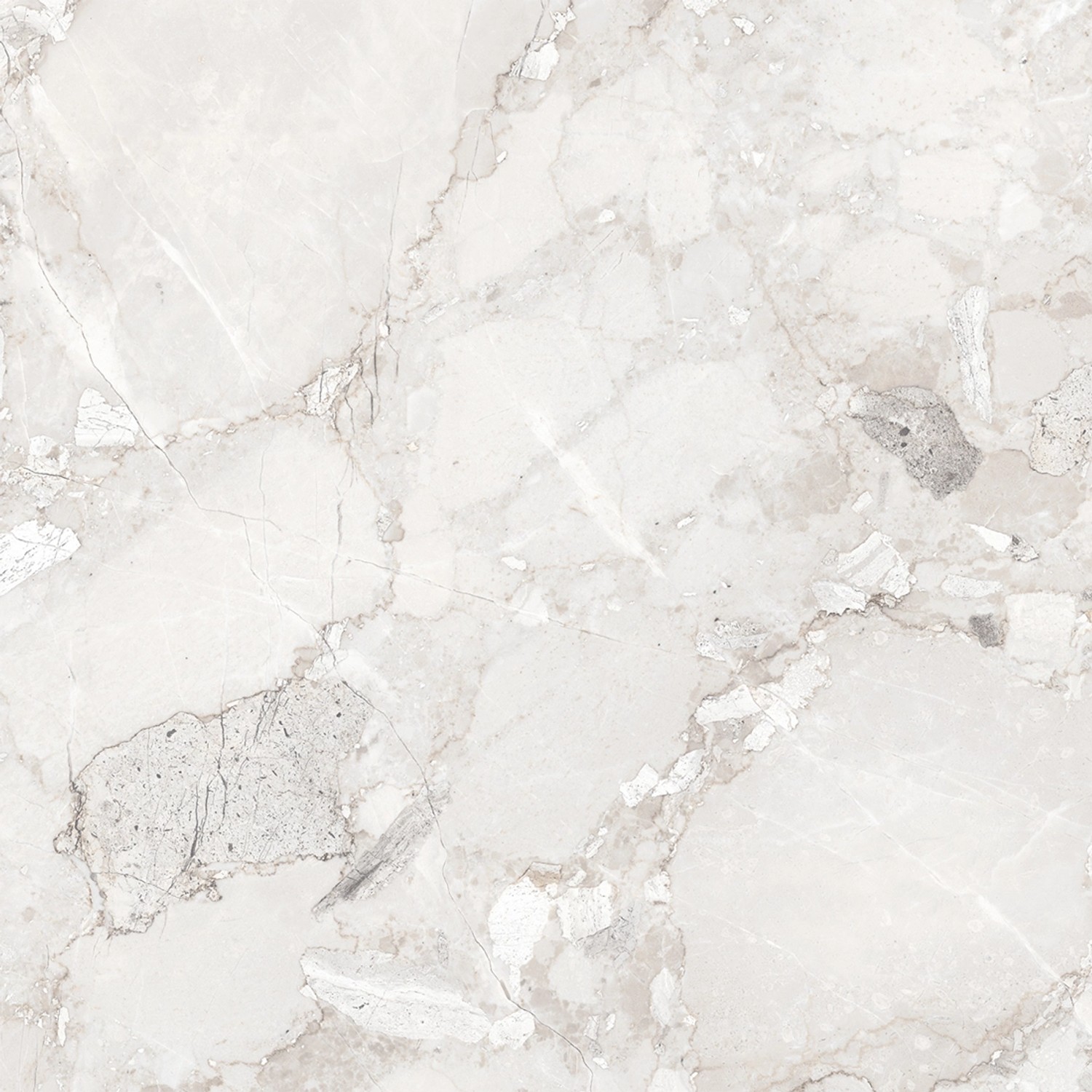 Gres szkliwiony polerowany Breccia Bianco 60 x 60 cm