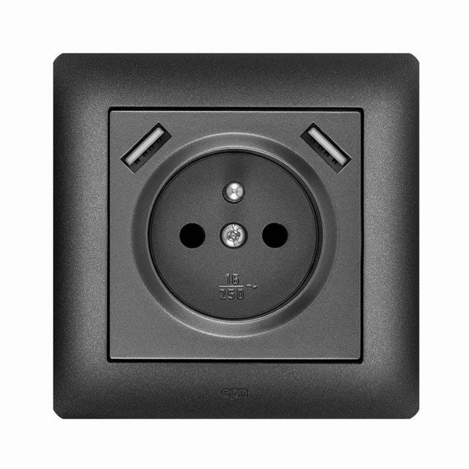 Elektro-Plast Gniazdo Astoria 2P+Z 2xUSB czarne
