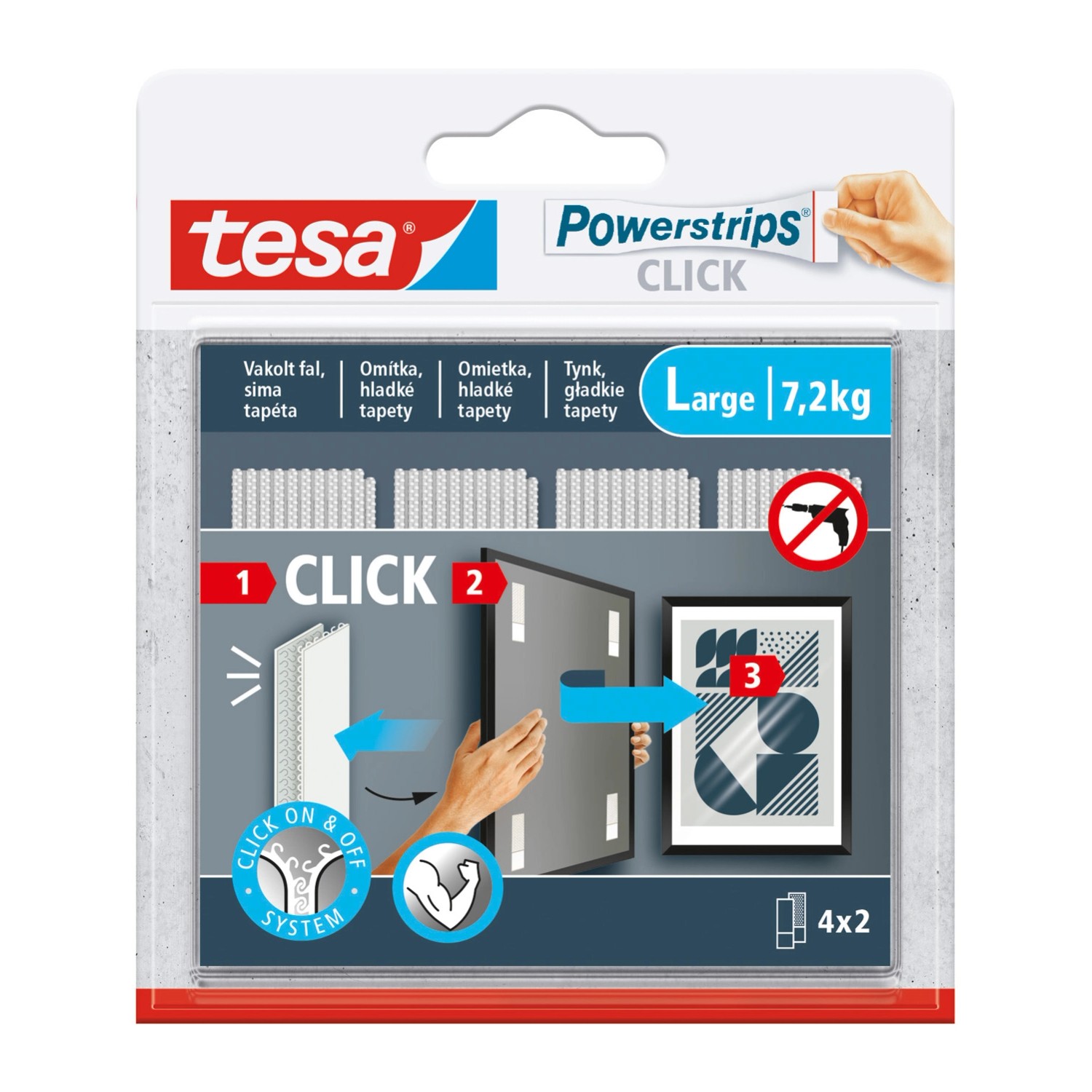 Tesa Rzepy do obrazów 4x2 L do 7,2kg