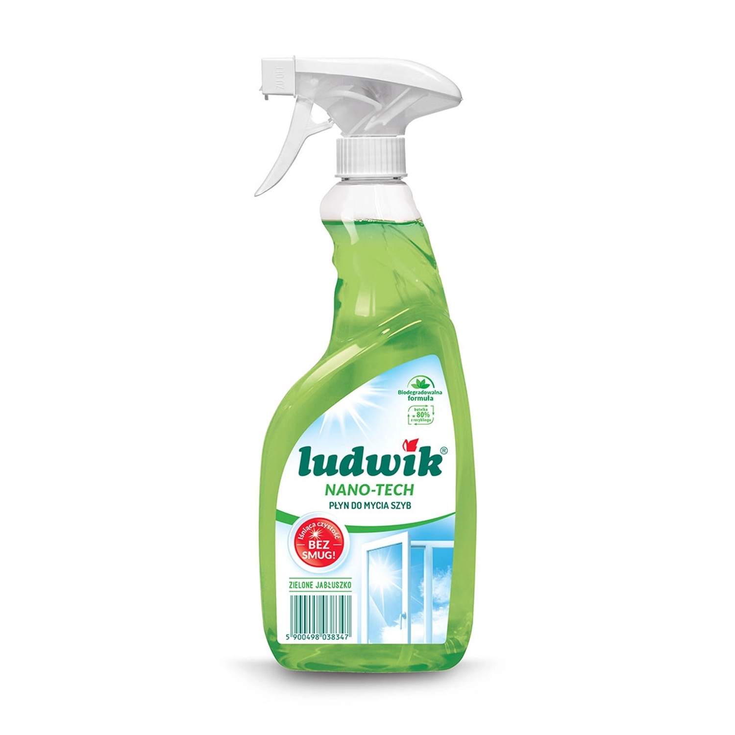 Ludwik Płyn do mycia szyb i glazury nano-tech 600 ml green apple