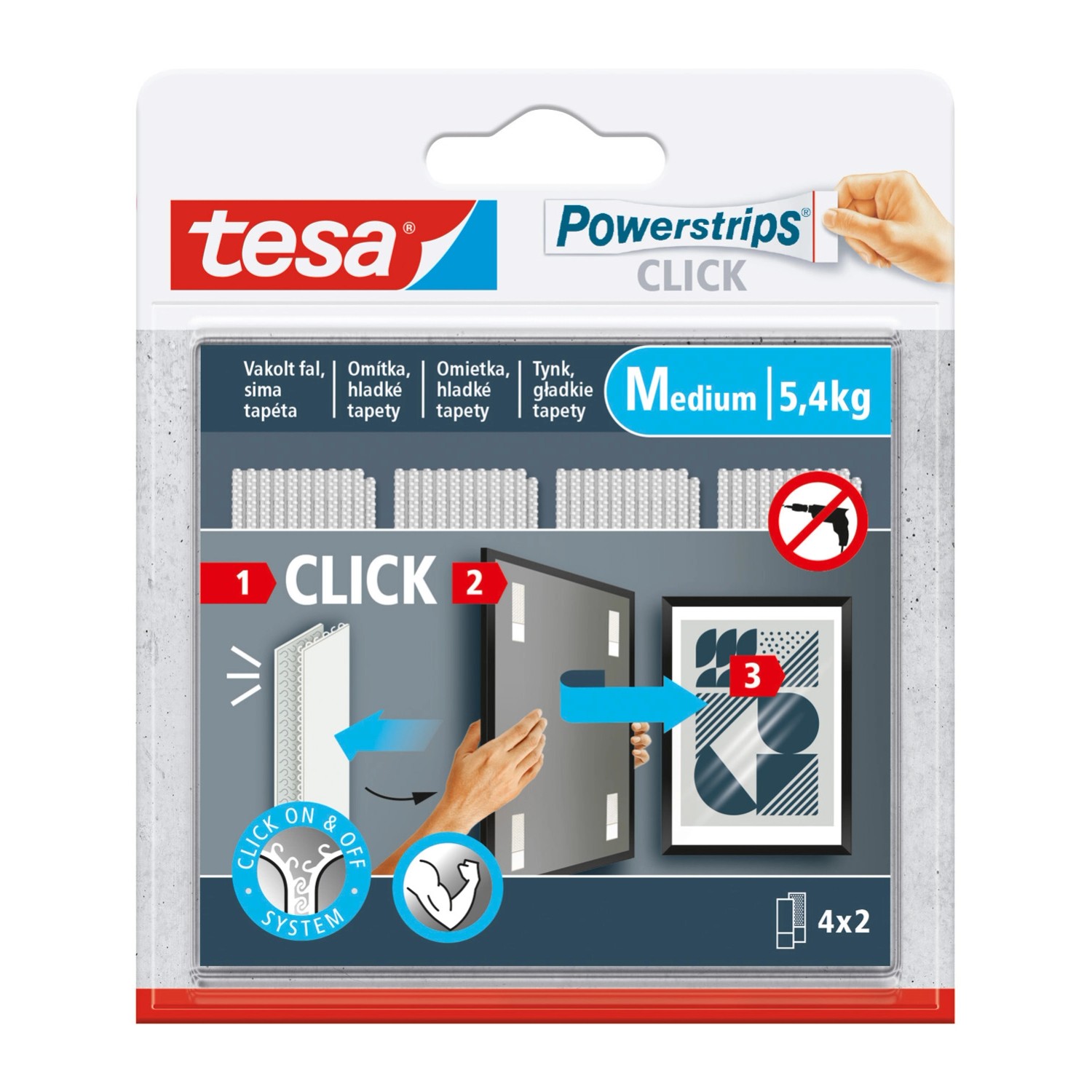 Tesa Rzepy do obrazów 4x2 M do 5,4kg