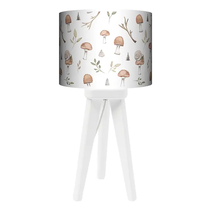 Lampa Trójnóg mała Forest Story Pattern 3 na bieli - kolor podstawy biały FL