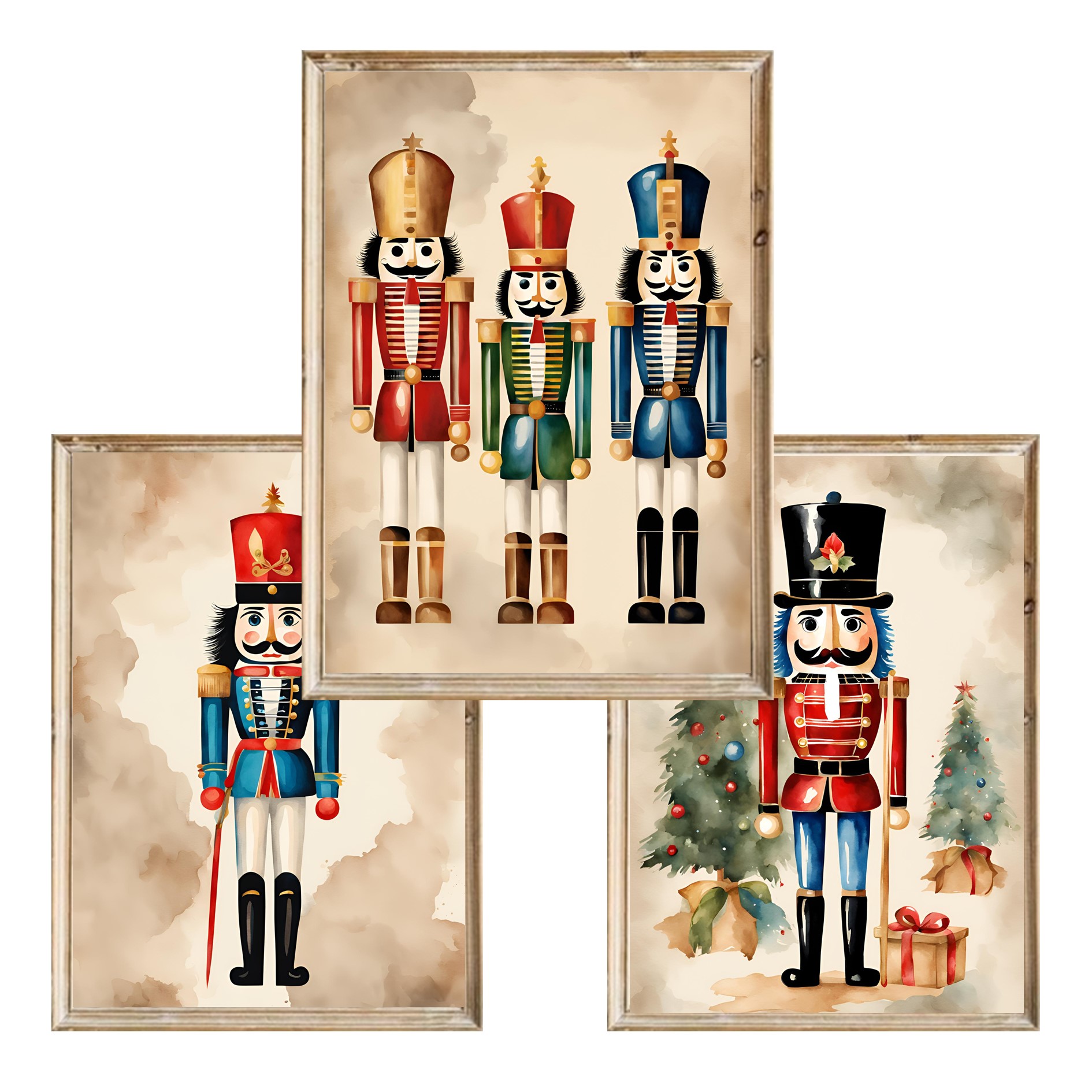 Zestaw trzech świątecznych plakatów Nutcracker - A3