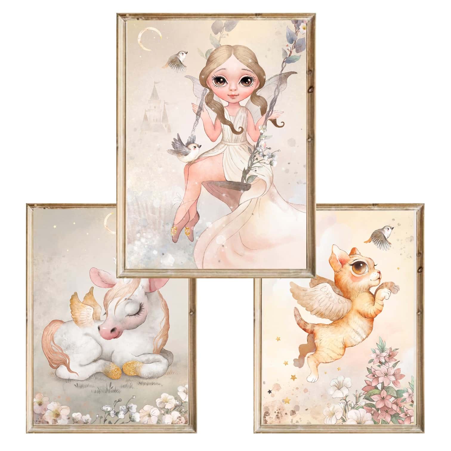 Zestaw trzech plakatów dla dzieci Fairy Land 1 - A4
