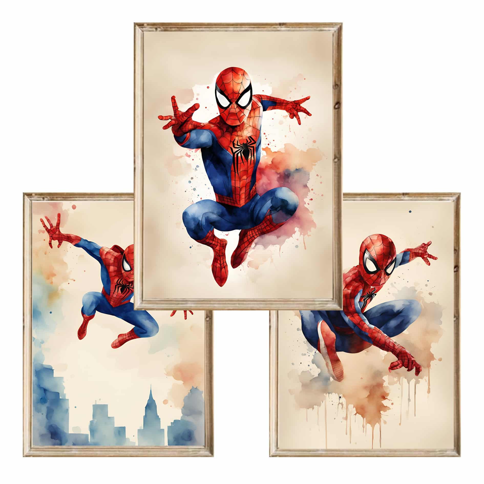 Zestaw trzech plakatów dla dzieci Spiderman - A4