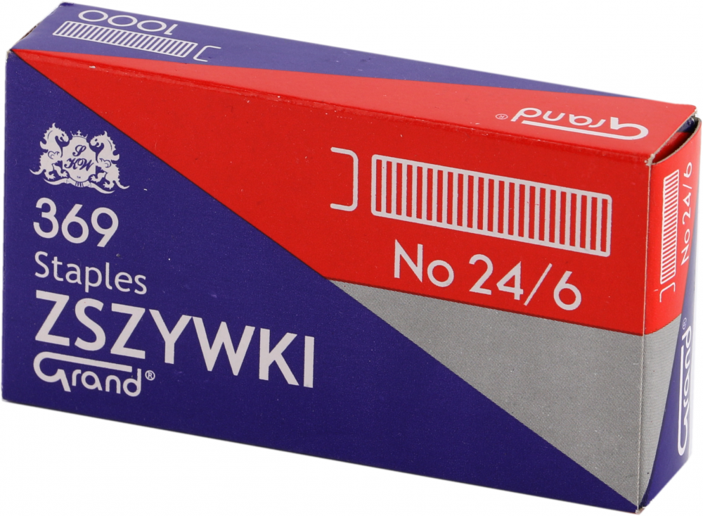 Zszywki Grand, 24/6, 1000 sztuk, srebrny