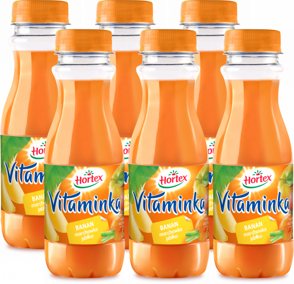 Sok Hortex Vitaminka, marchew-jabłko-banan, 6 sztuk x 0.3l