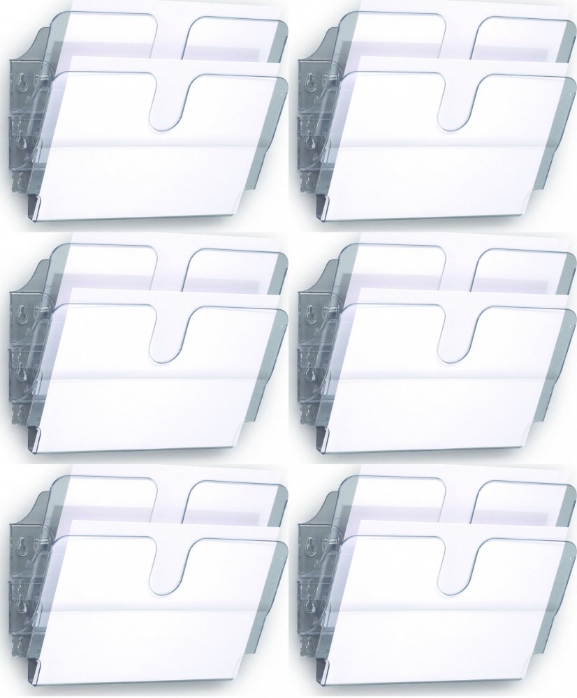 6x Pojemnik na dokumenty Durable Flexiplus, poziomy, A4, zestaw 2 sztuk, przezroczysty