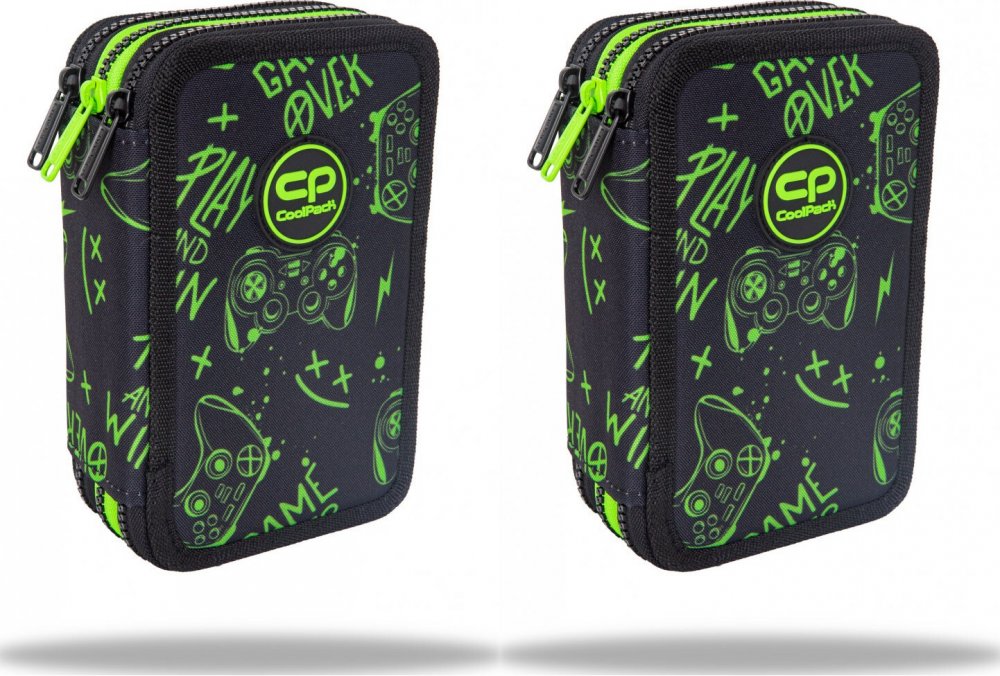 2x Piórnik szkolny CoolPack Jumper 3 Game Night, 3-komorowy, z wyposażeniem