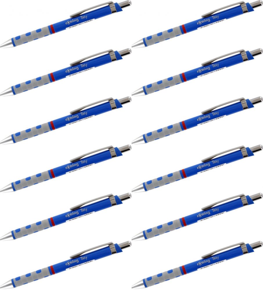 12x Długopis automatyczny Rotring, Tikky III, 0.5mm, niebieski