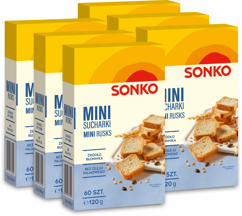 6x Mini sucharki Sonko, 60 sztuk, 120g