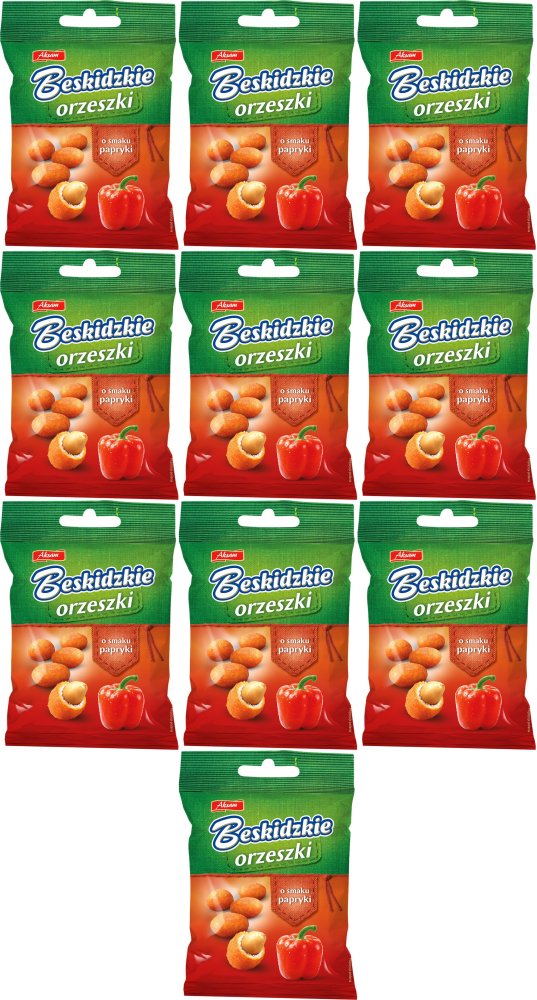 10x Orzeszki ziemne Beskidzkie Aksam, paprykowe, 70 g