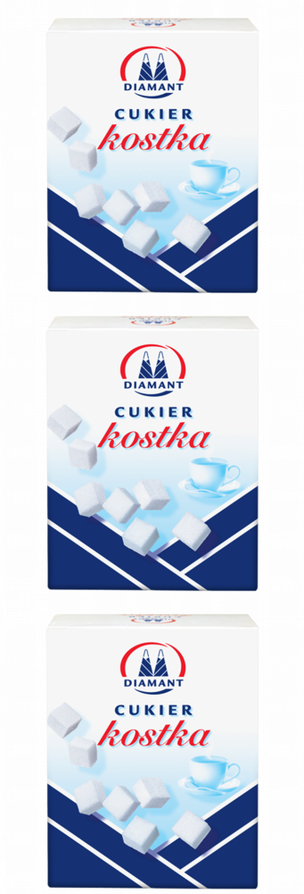 3x Cukier biały Diamant, w kostkach, 0.5 kg