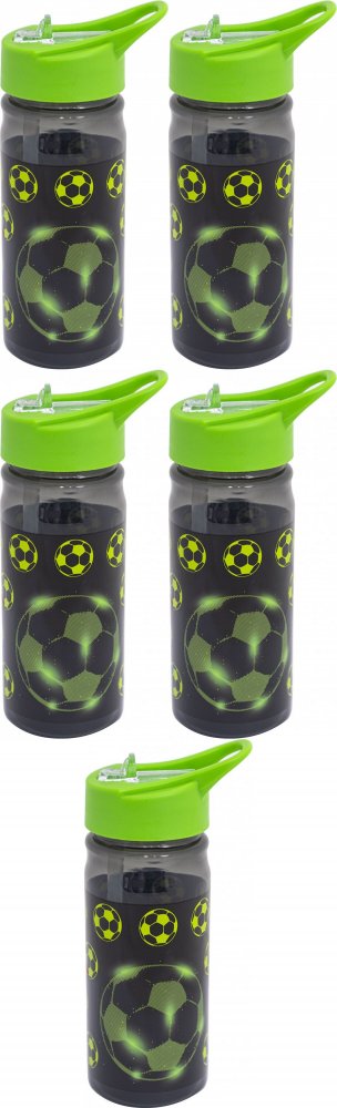 5x Bidon na wodę Astra Aqua Pure Neo Football, z rurką, 450ml, bez BPA
