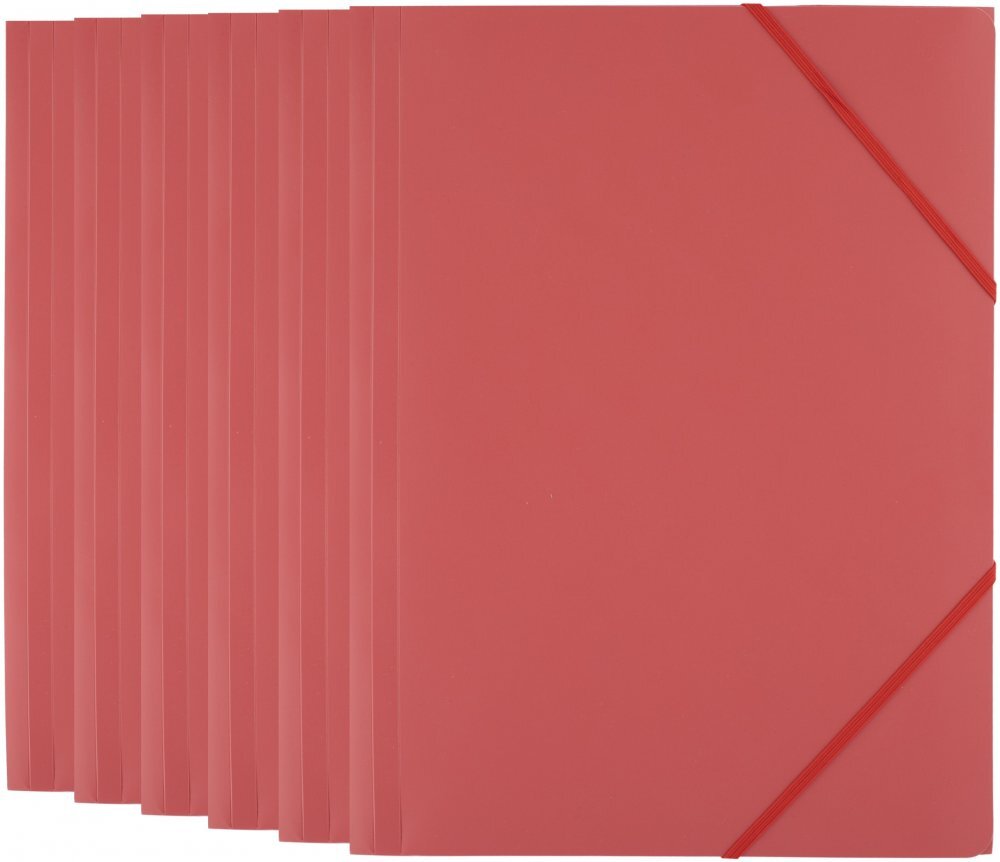 6x Teczka plastikowa z gumką D.Rect, A4, 40mm, czerwony