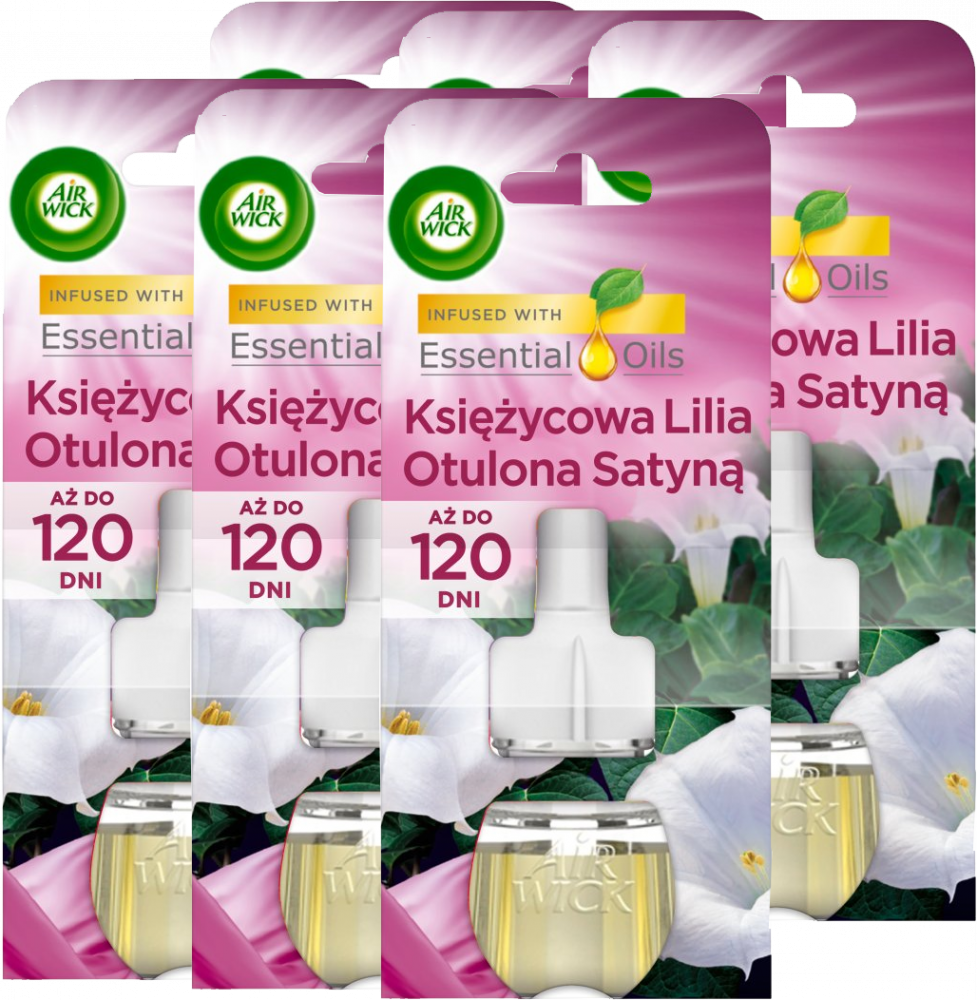 6x Wkład do odświeżacza elektrycznego Air Wick, Księżycowa Lilia Otulona Satyną, 19ml