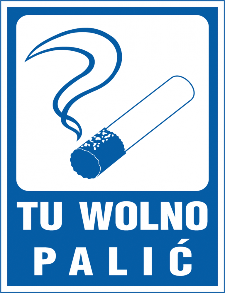 Tabliczka informacyjna Anro, "Tu wolno palić", PCV, 120x160mm
