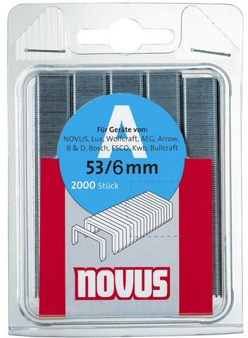Zszywki Novus "A", 53/6, 1800 sztuk, srebrny