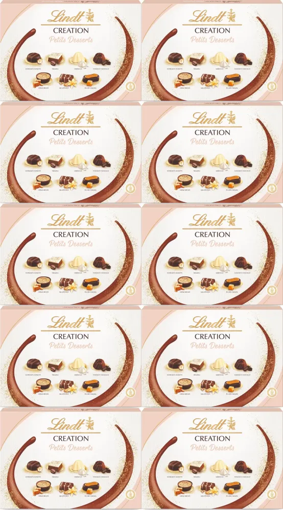 10x Bombonierka Lindt Creation Petits Desserts, mix smaków, 413g