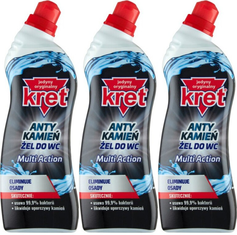 3x Żel do czyszczenia WC Kret Anty Kamien Multi Action, 750 ml