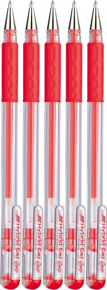5x Długopis żelowy Pentel, K116, 0.6mm, czerwony