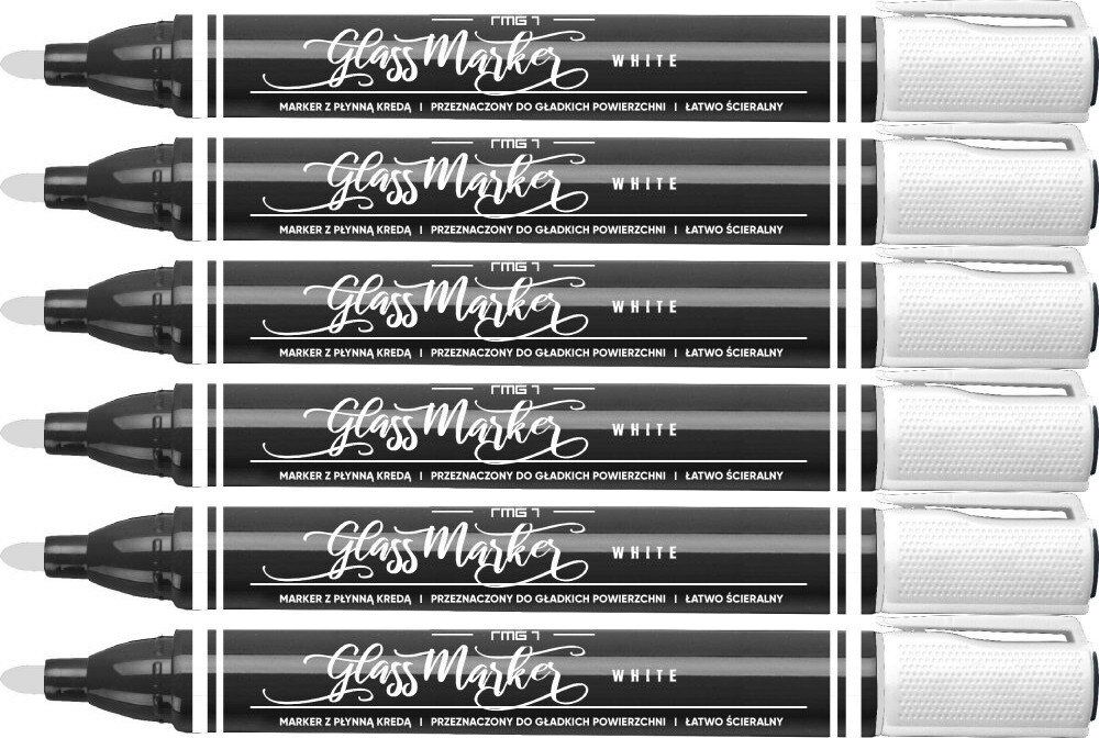 6x Marker kredowy Rystor RMG-1, 4mm, biały