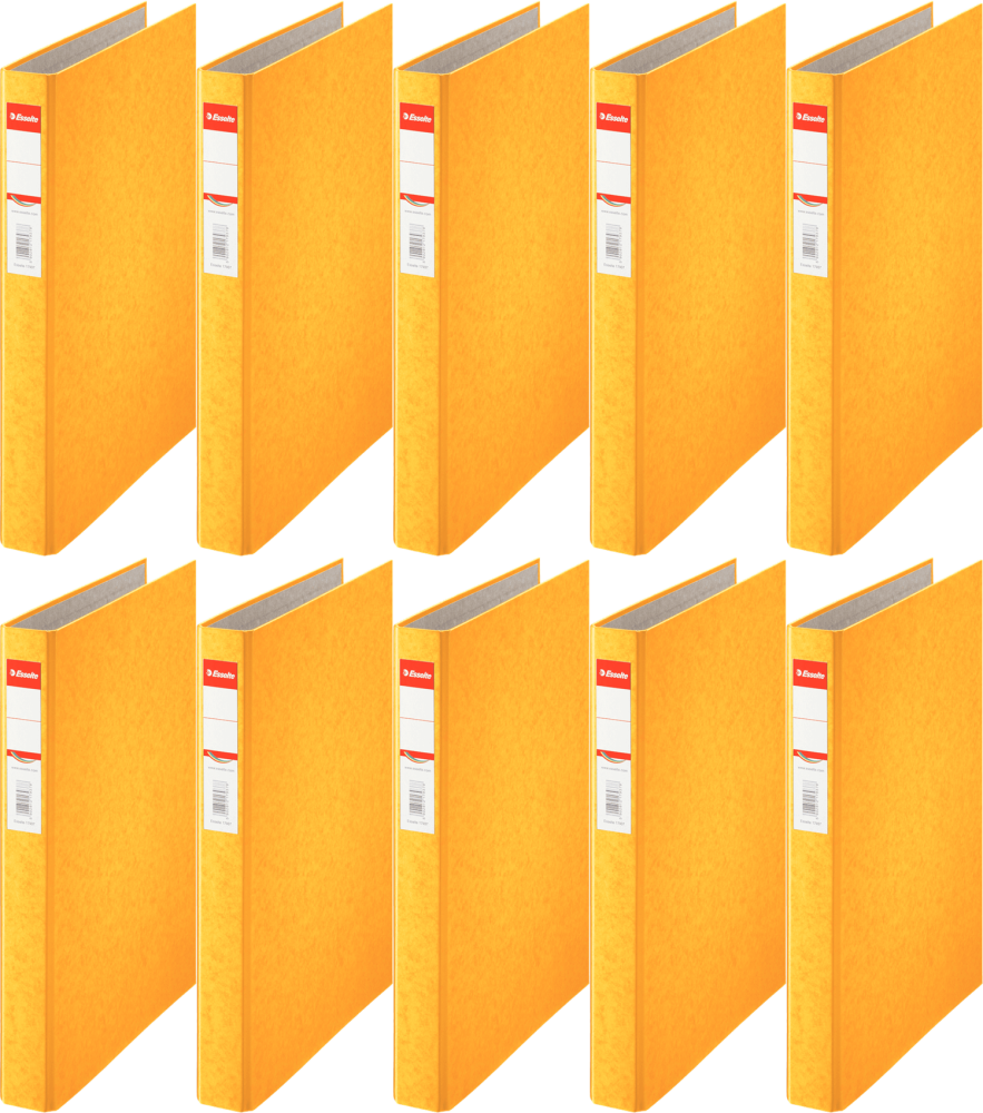 10x Segregator Esselte, A4, szerokość grzbietu 42mm, do 190 kartek, 2 ringi, żółty