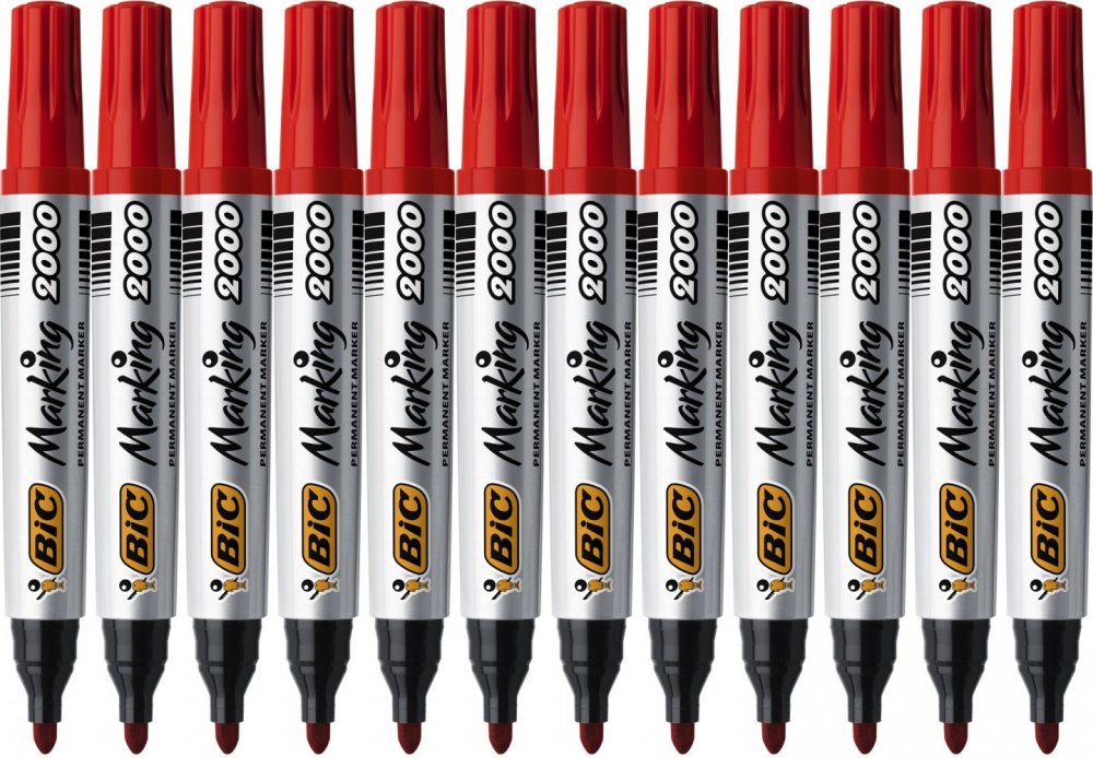 12x Marker permanentny Bic Marking 2000 ECOlutions, okrągła, 4.95mm, czerwony