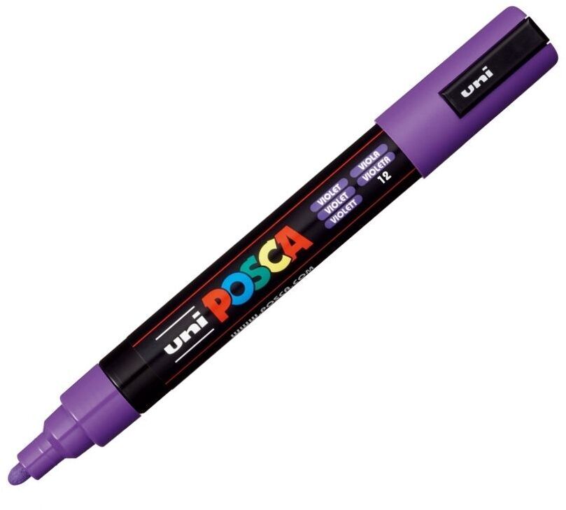 Marker Posca PC-5M, z farbą plakatową, okrągła, fioletowy
