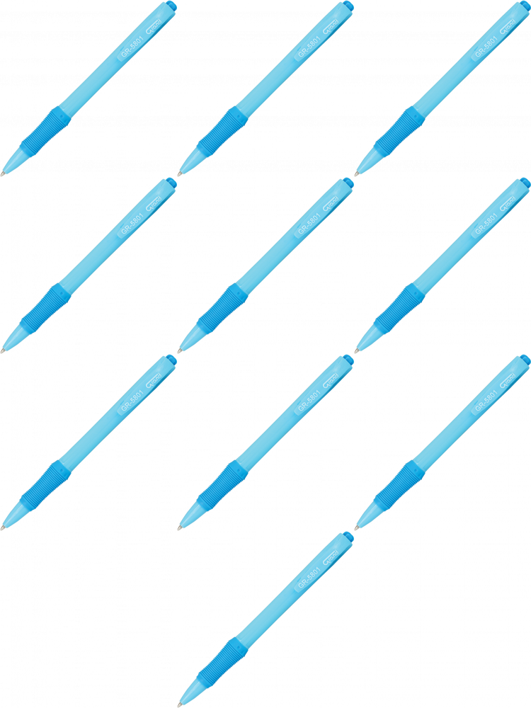 10x Długopis automatyczny Grand GR-5801, 0.7mm, niebieski, niebieska obudowa